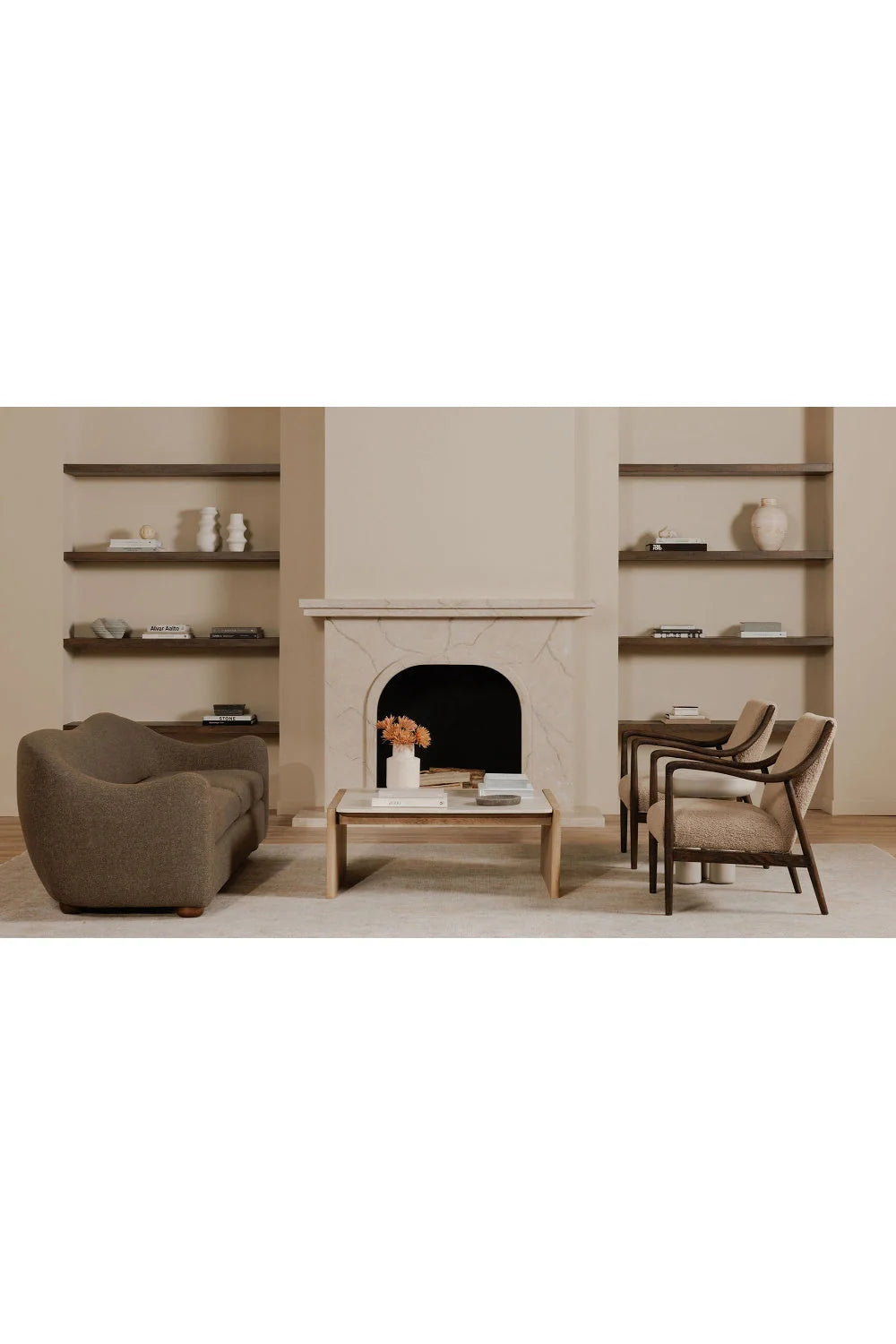 Luxury Vintage Inspired Fabric Sofa Modern Italian Style for Villa