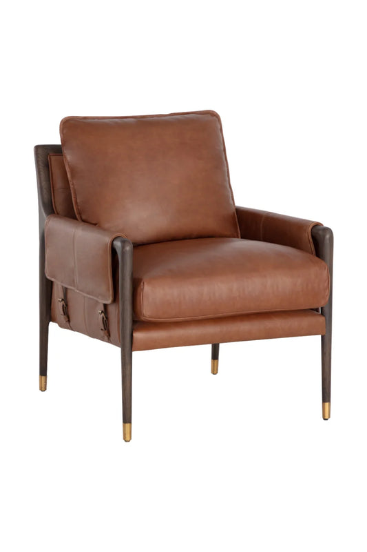 Luxury Vintage Leather Lounge Chair Modern Italian Style for Villa
