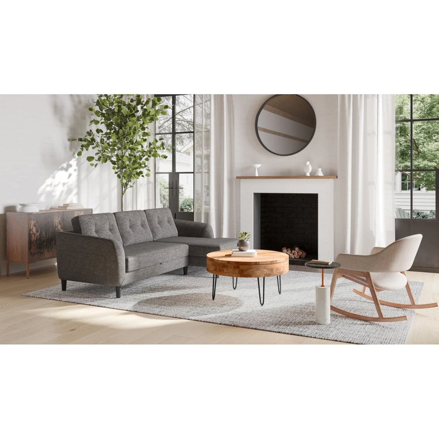 Luxury Vintage Wooden Sideboard European Style for Villa