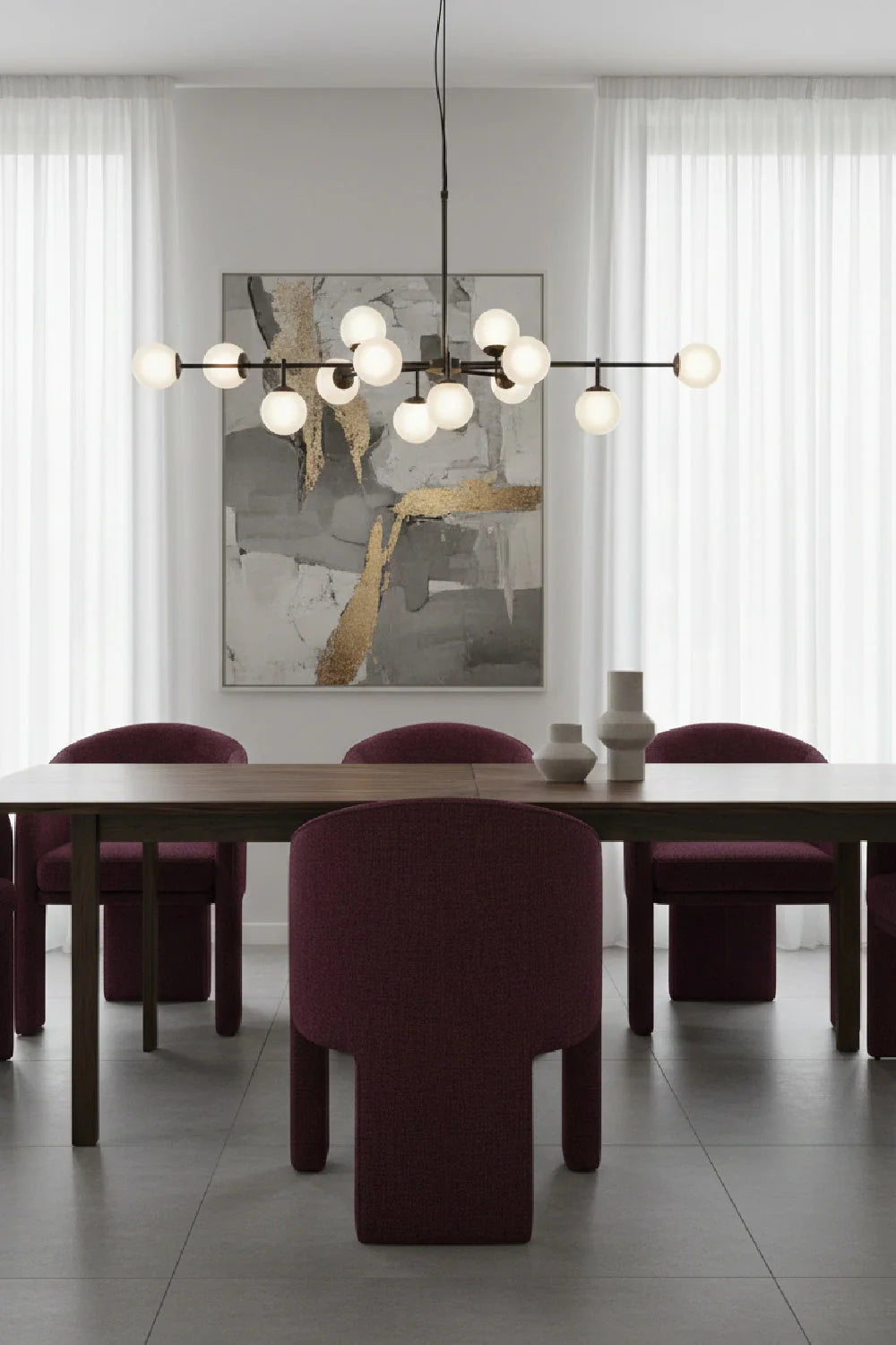 Luxury Violet 3-Legged Modern Dining Chair European Style for Villa