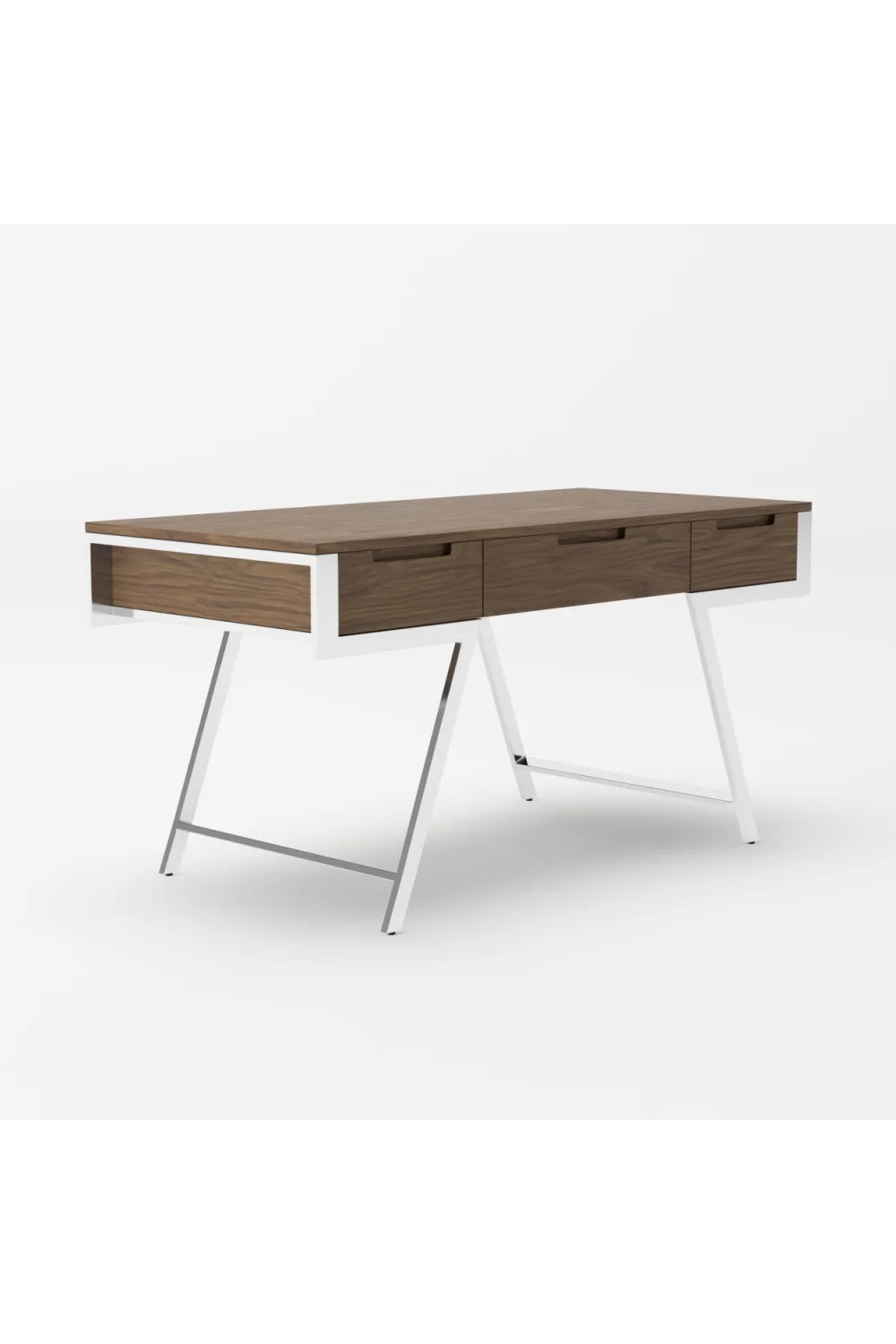 Luxury Walnut 3-Drawer Modern Desk European Style for Villa