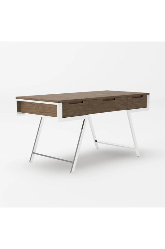 Luxury Walnut 3-Drawer Modern Desk European Style for Villa