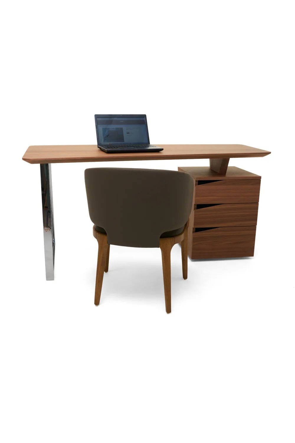 Luxury Walnut 3-Drawer Modern Desk European Style for Villa
