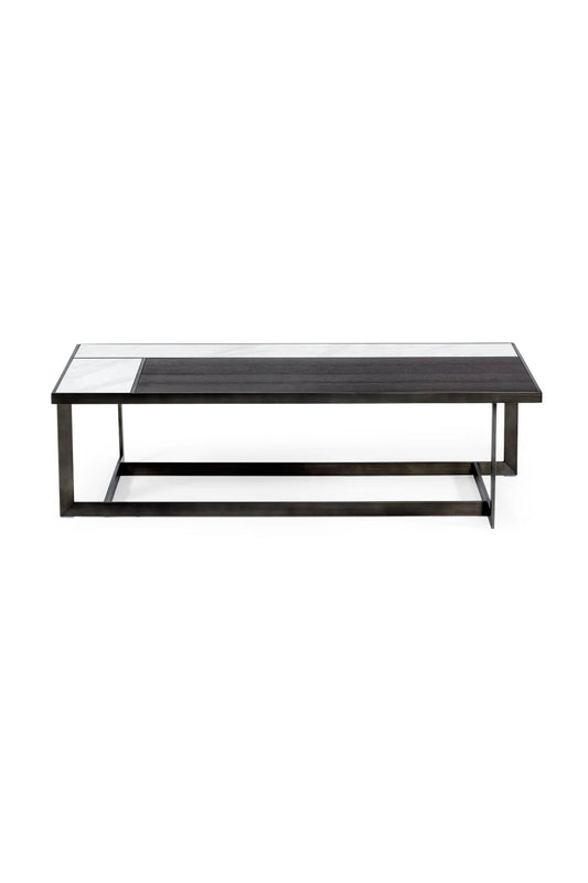 Luxury Walnut and Marble Coffee Table Modern Italian Style for Villa