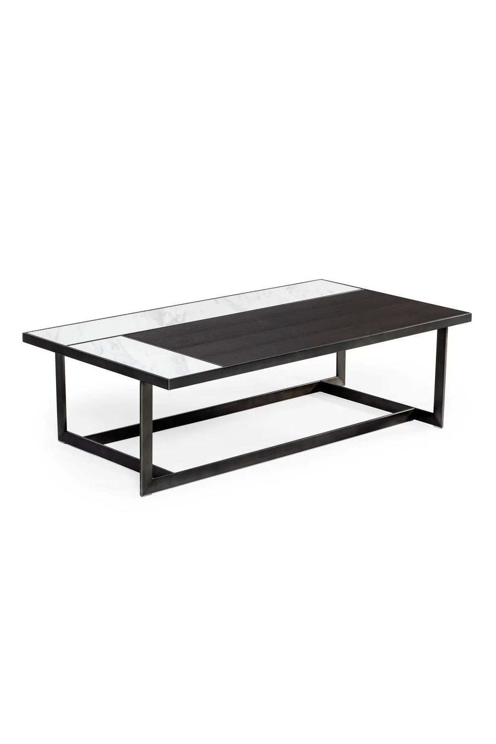 Luxury Walnut and Marble Coffee Table Modern Italian Style for Villa