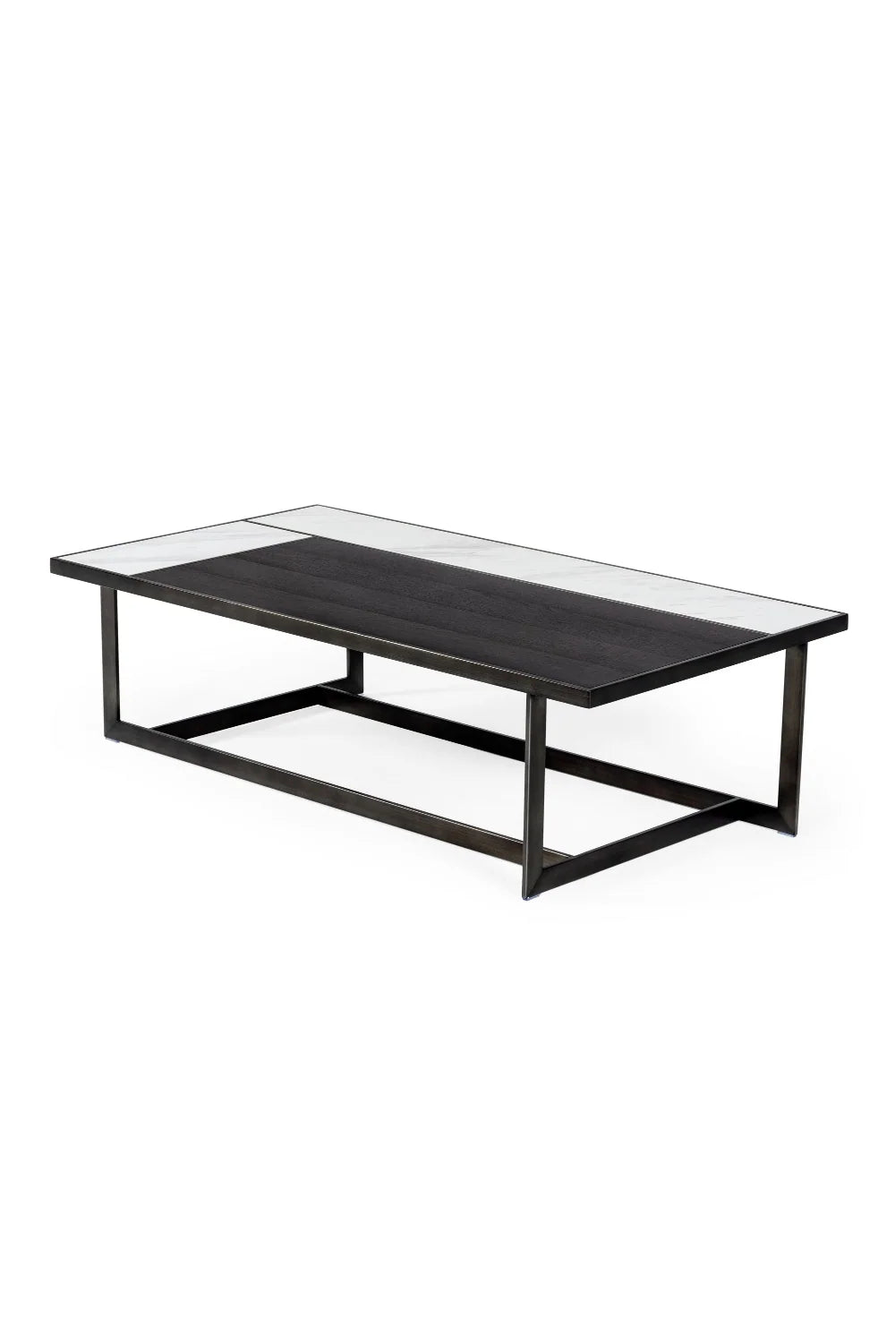 Luxury Walnut and Marble Coffee Table Modern Italian Style for Villa