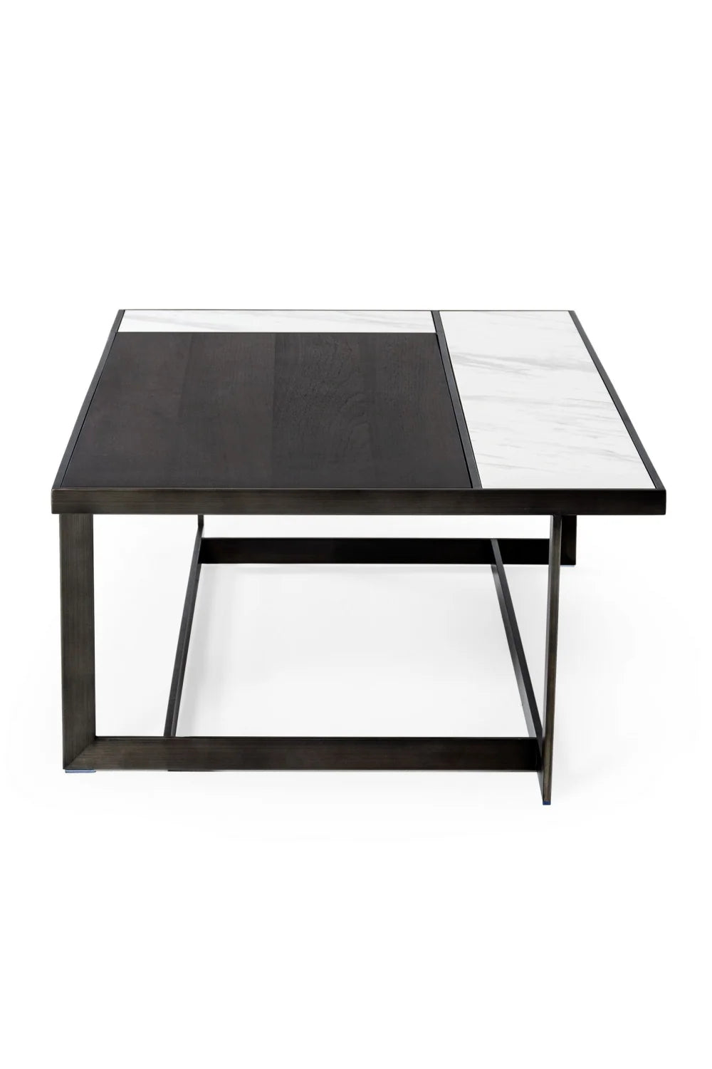 Luxury Walnut and Marble Coffee Table Modern Italian Style for Villa