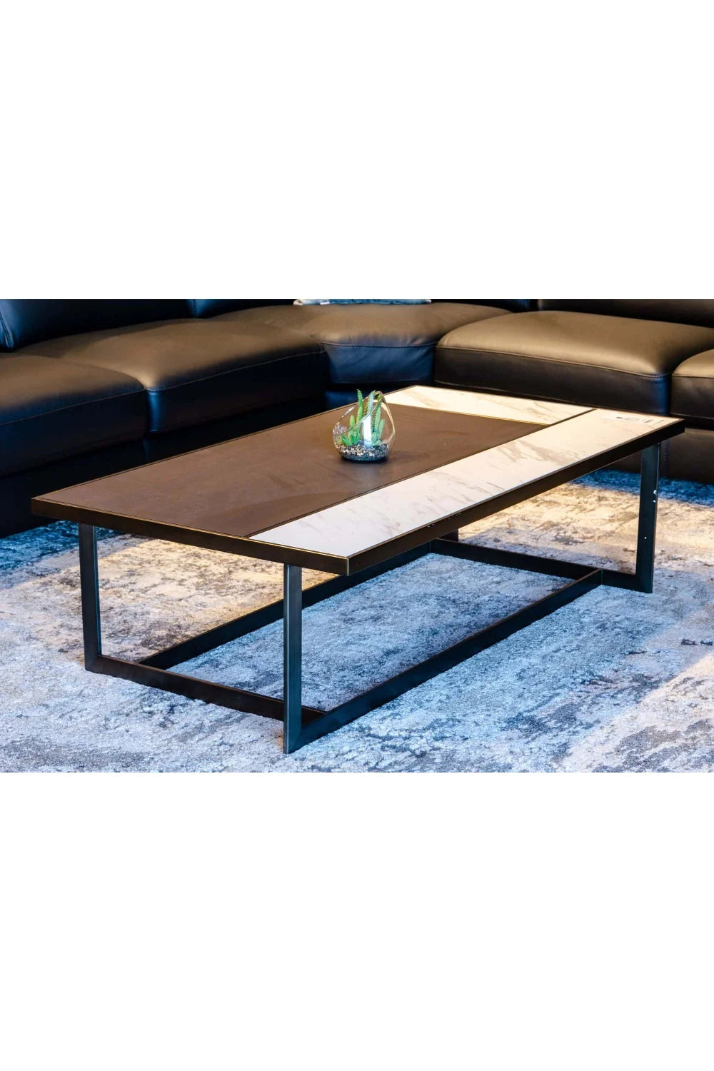 Luxury Walnut and Marble Coffee Table Modern Italian Style for Villa