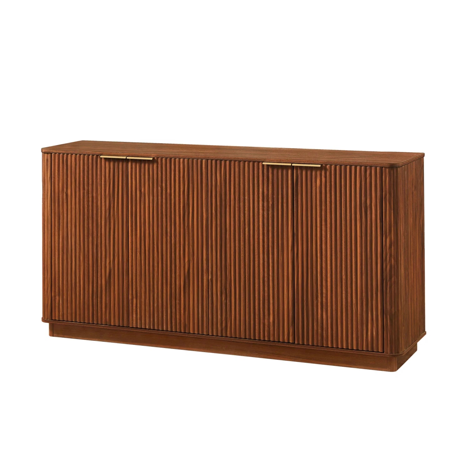 Luxury Walnut Curved Wave Sideboard European Style for Villa