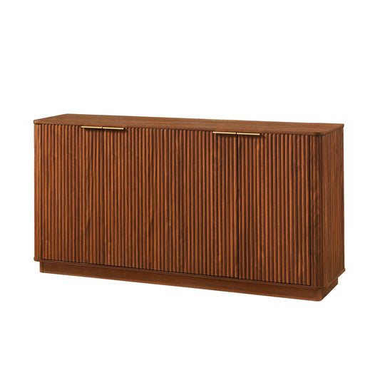 Luxury Walnut Curved Wave Sideboard European Style for Villa