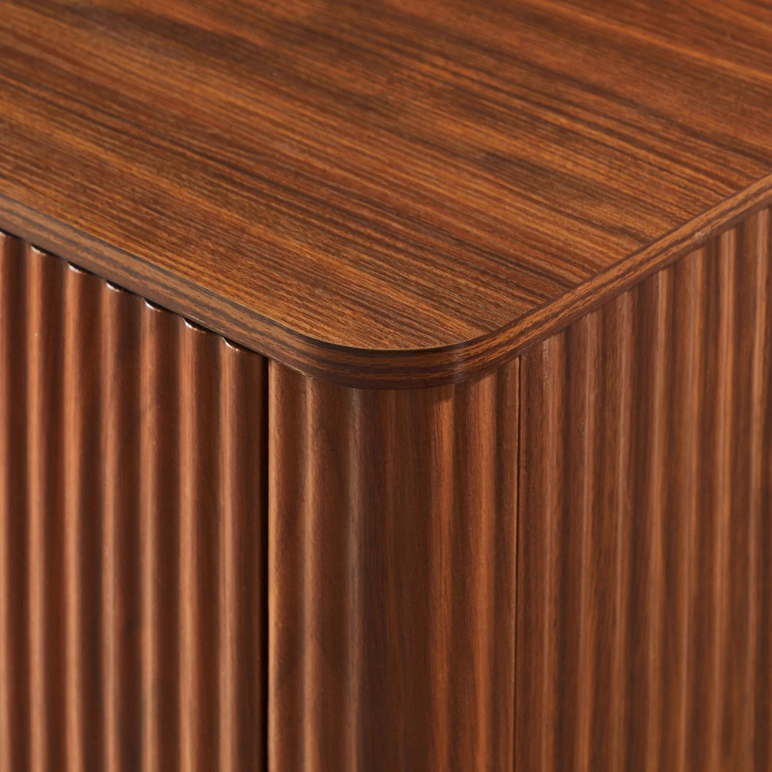 Luxury Walnut Curved Wave Sideboard European Style for Villa