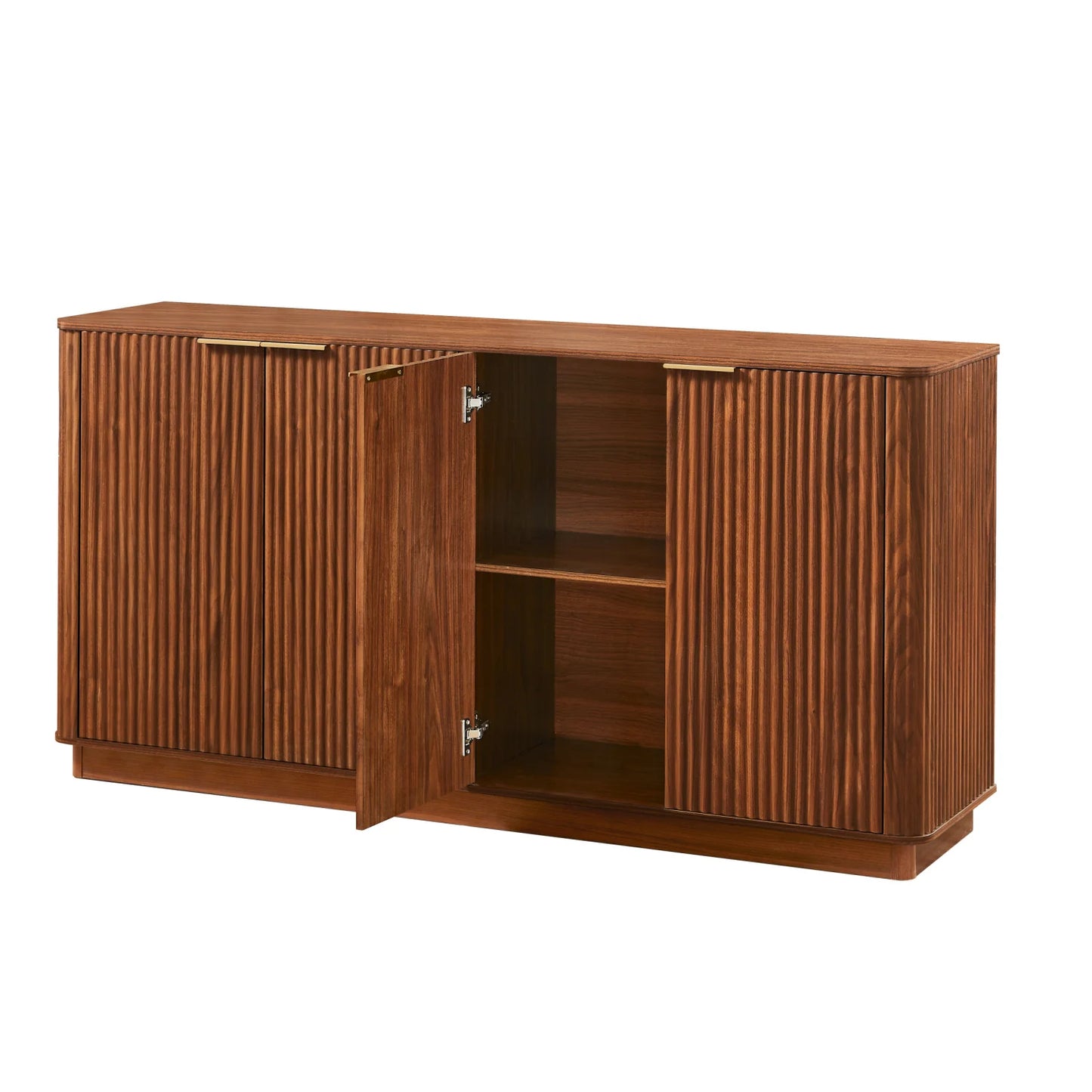 Luxury Walnut Curved Wave Sideboard European Style for Villa