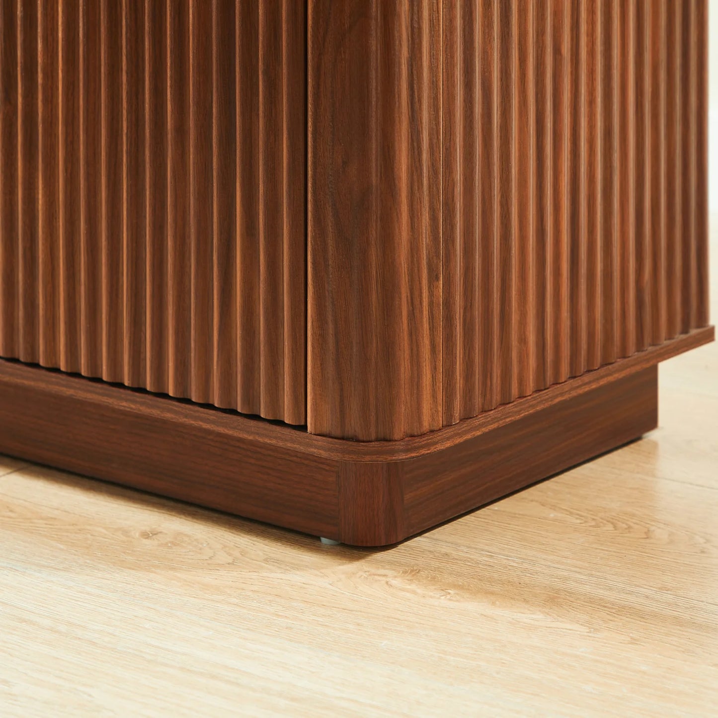 Luxury Walnut Curved Wave Sideboard European Style for Villa