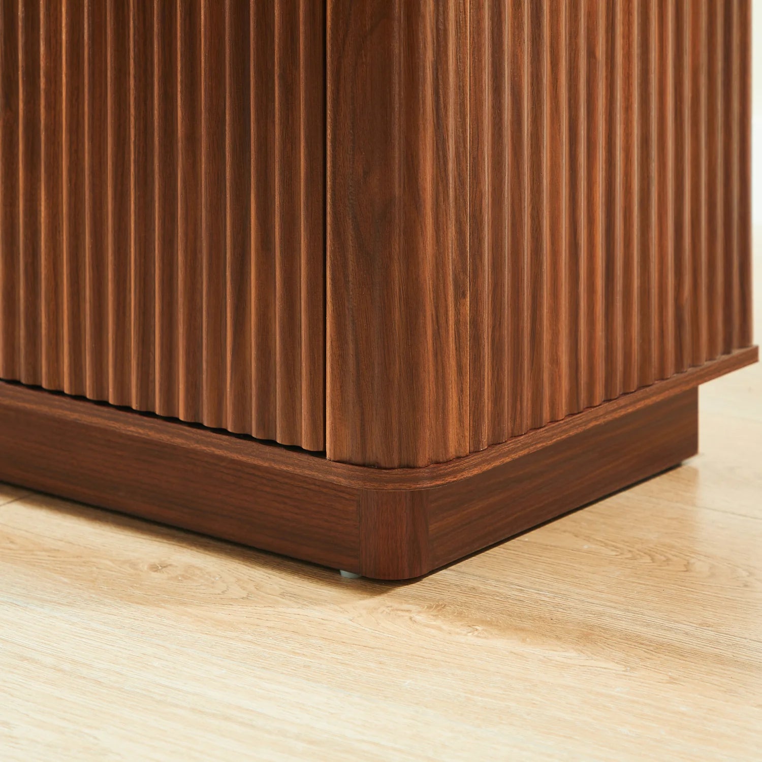 Luxury Walnut Curved Wave Sideboard European Style for Villa