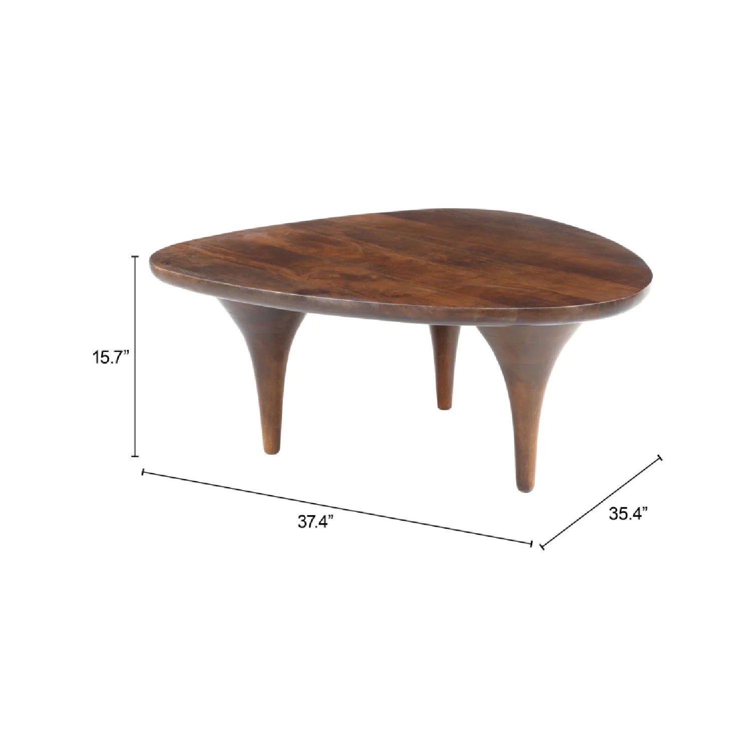 Luxury Walnut Finished Coffee Table Modern Italian Style for Villa