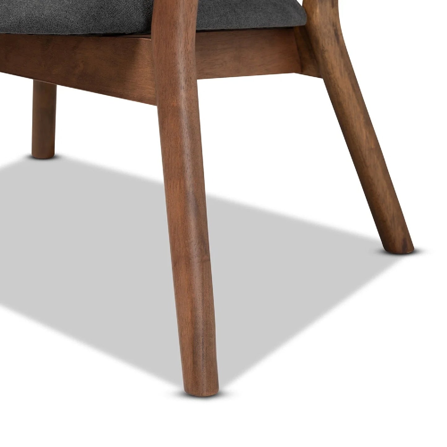 Luxury Walnut Framed Curved Accent Chairs Modern Italian Style for Villa
