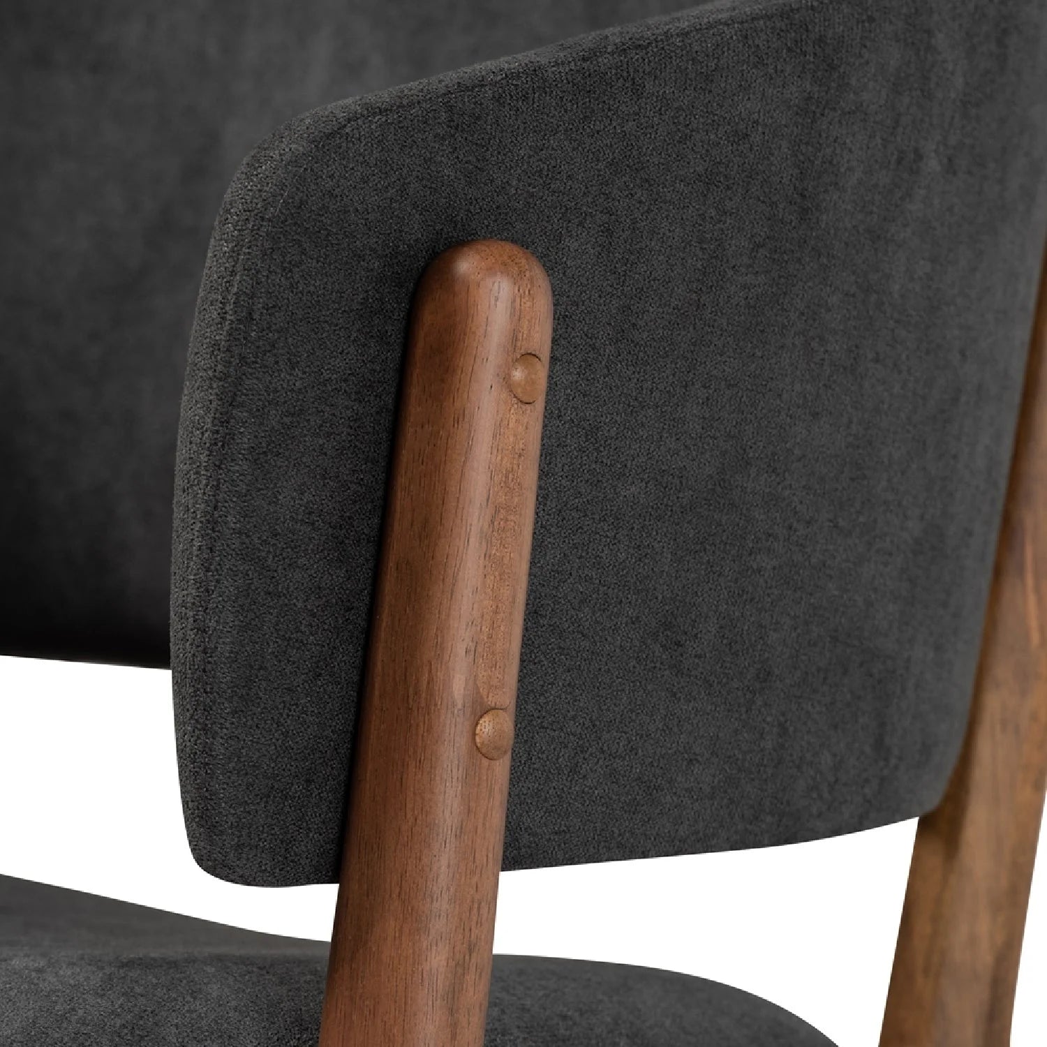 Luxury Walnut Framed Curved Accent Chairs Modern Italian Style for Villa