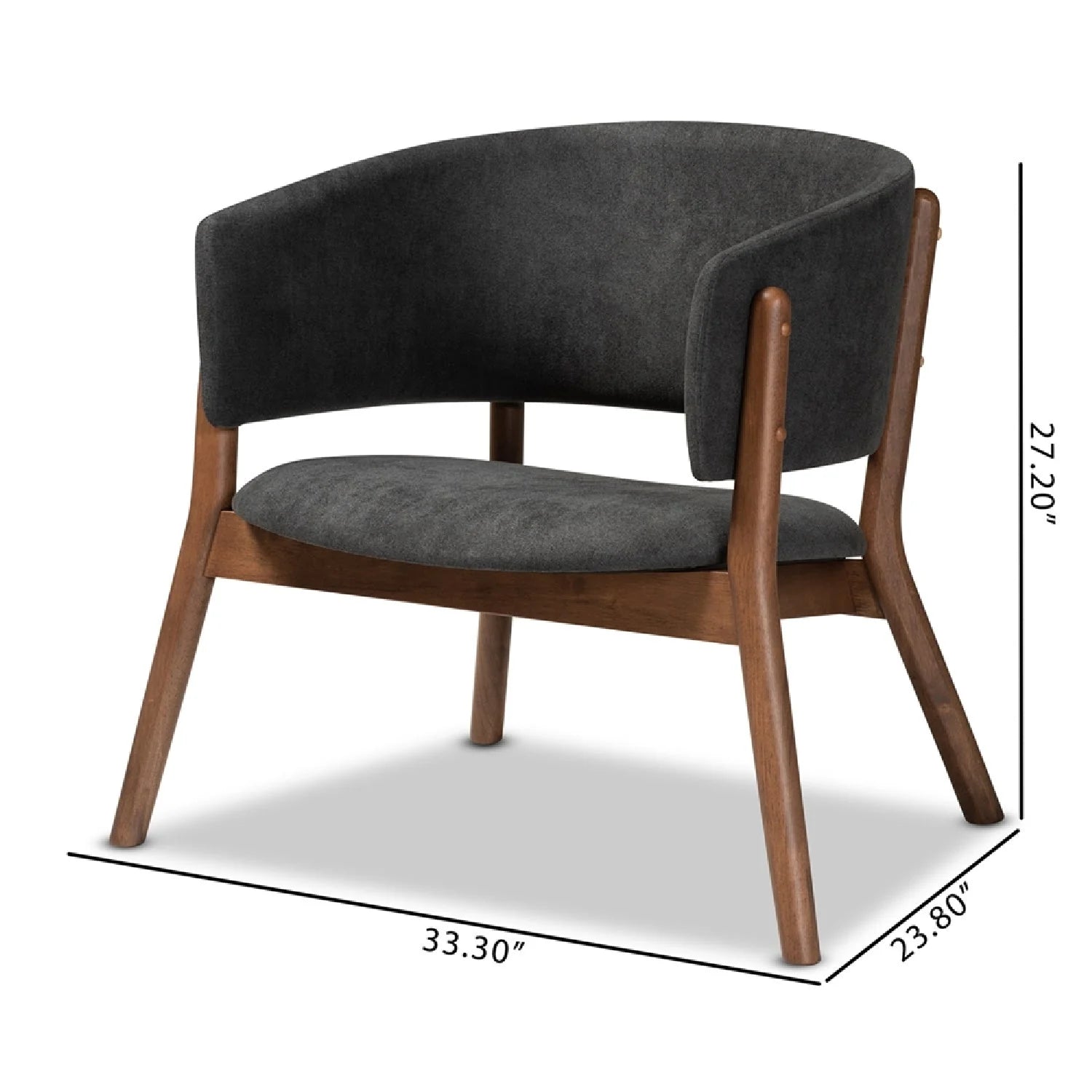Luxury Walnut Framed Curved Accent Chairs Modern Italian Style for Villa