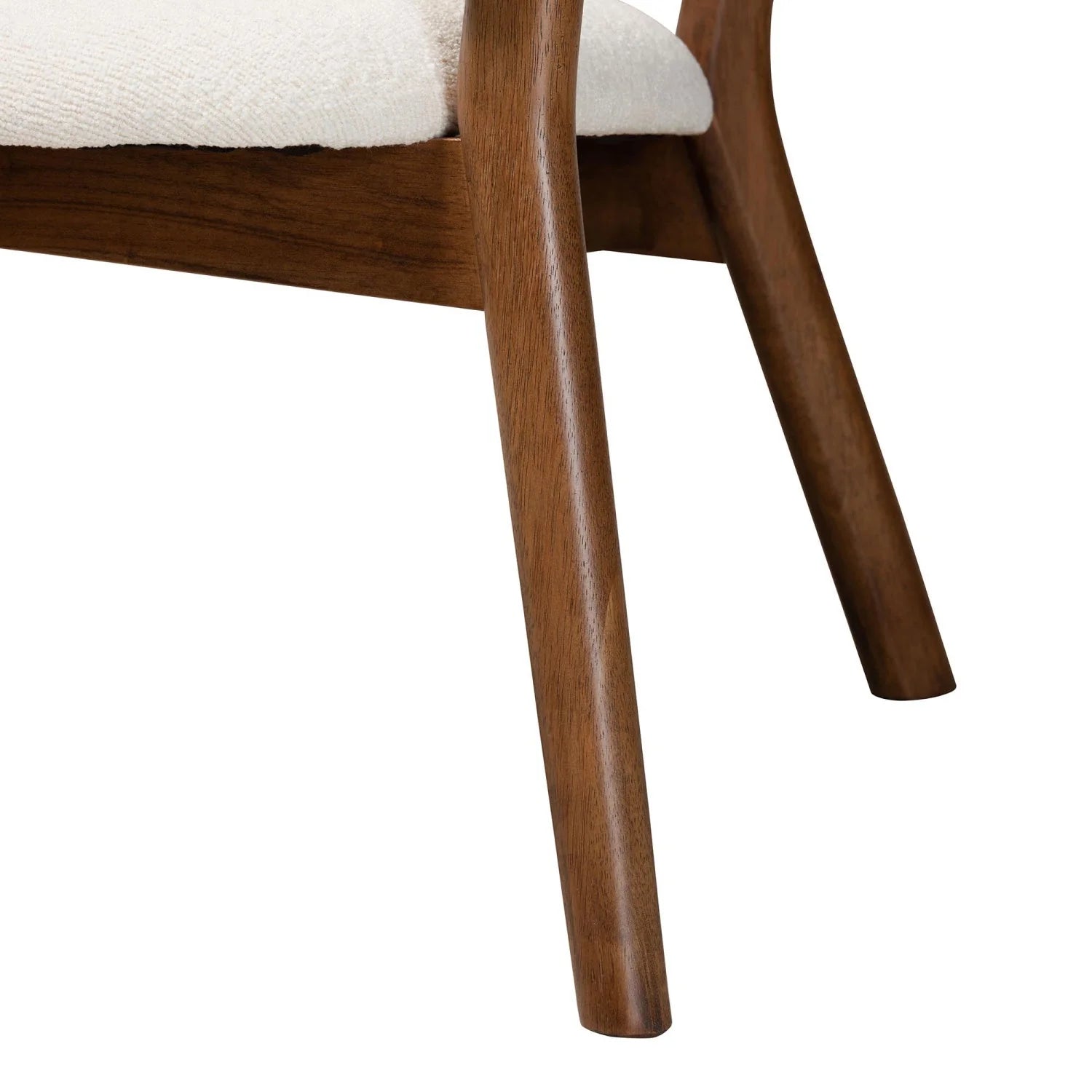 Luxury Walnut Framed Curved Accent Chairs Modern Italian Style for Villa