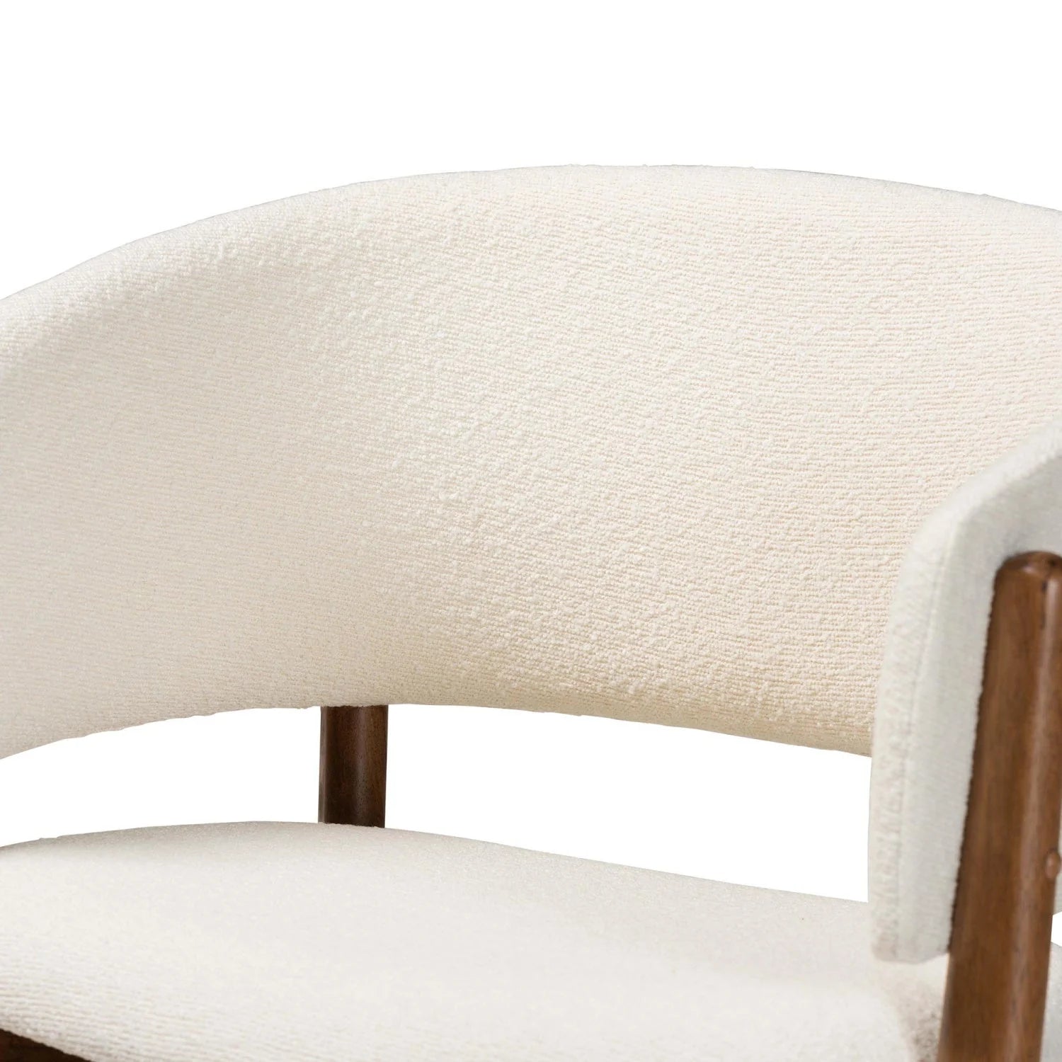 Luxury Walnut Framed Curved Accent Chairs Modern Italian Style for Villa