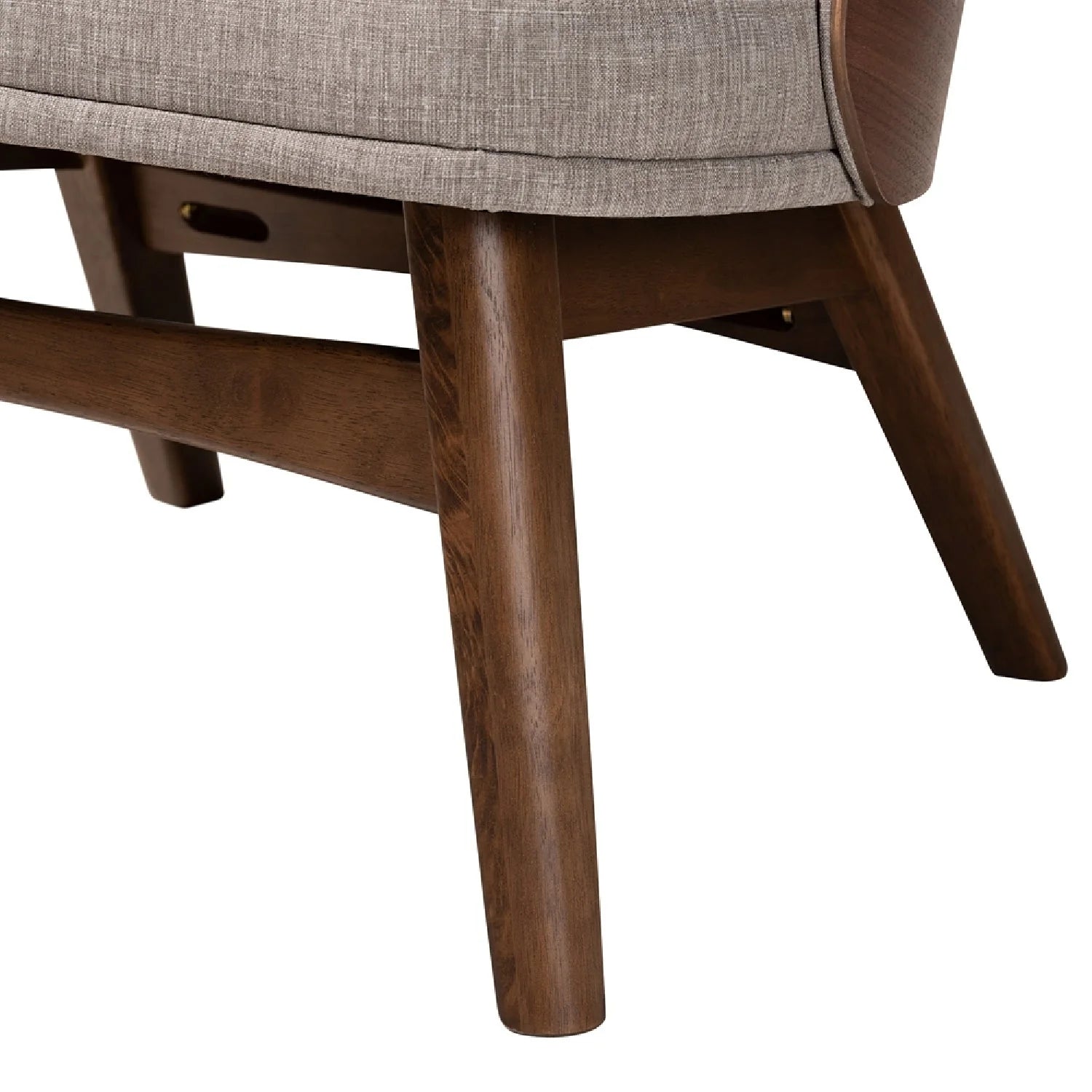Luxury Walnut Framed Curved Lounge Chair Modern Italian Style for Villa