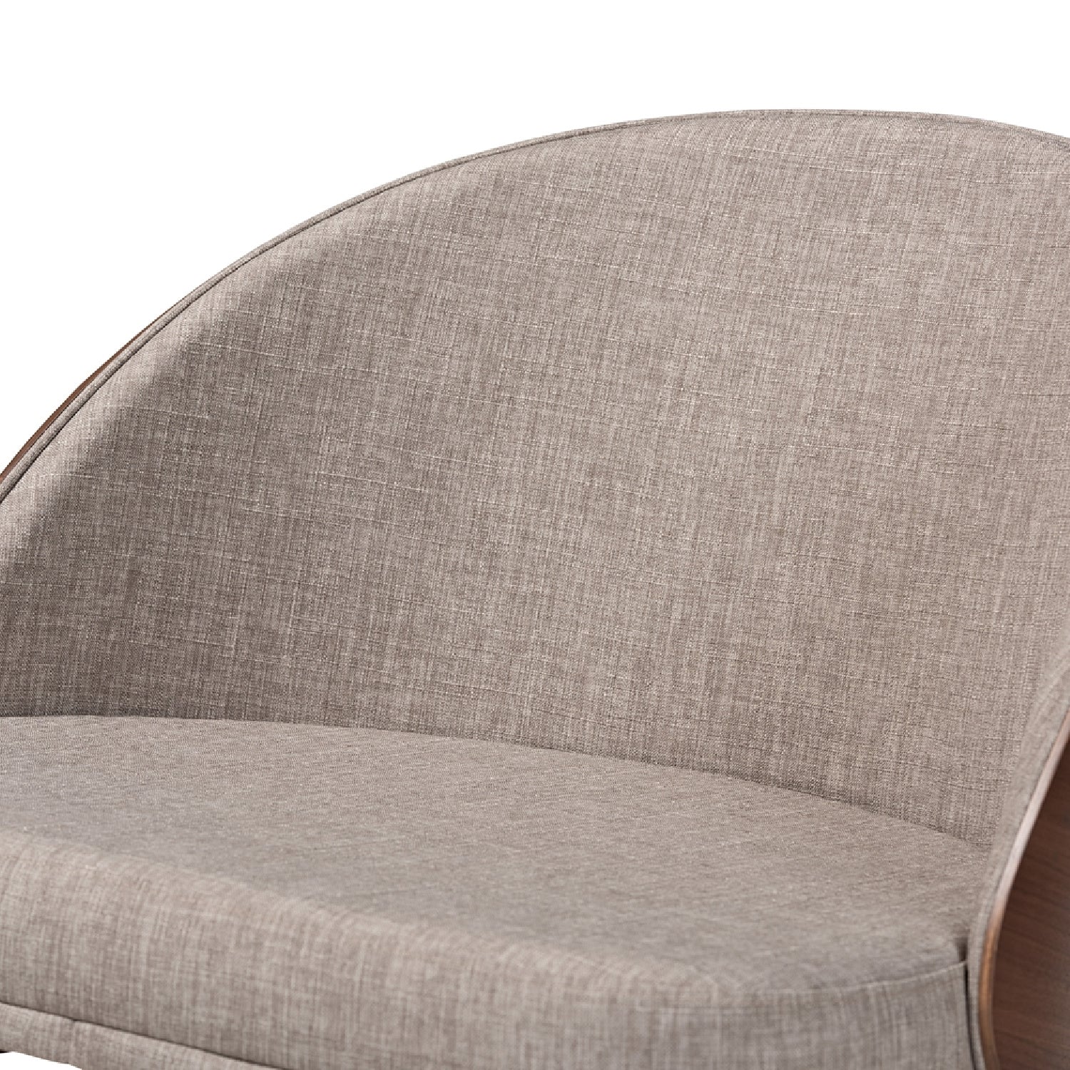 Luxury Walnut Framed Curved Lounge Chair Modern Italian Style for Villa