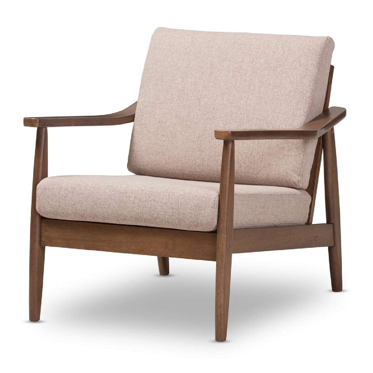 Luxury Walnut Framed Lounge Chair European Style for Villa