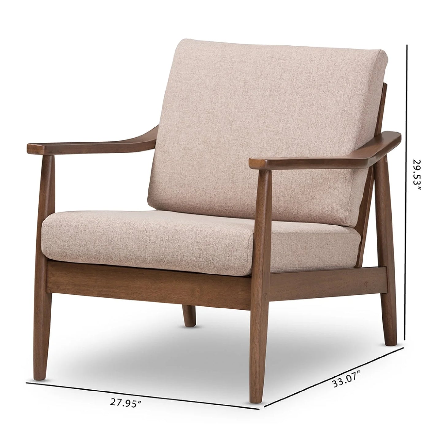 Luxury Walnut Framed Lounge Chair European Style for Villa