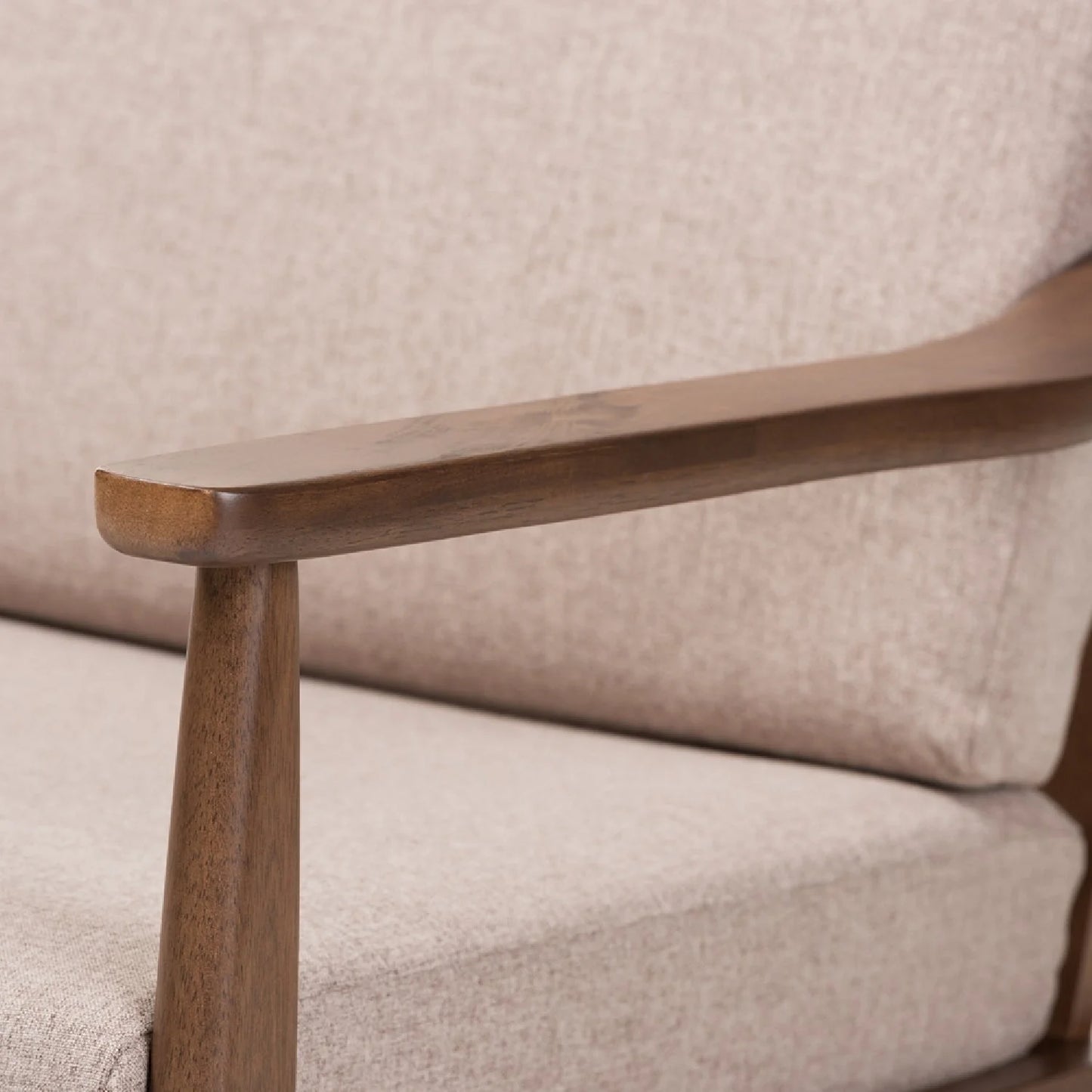 Luxury Walnut Framed Lounge Chair European Style for Villa