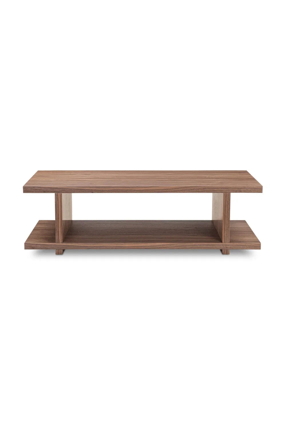 Luxury Walnut Open Storage Coffee Table Modern Italian Style for Villa