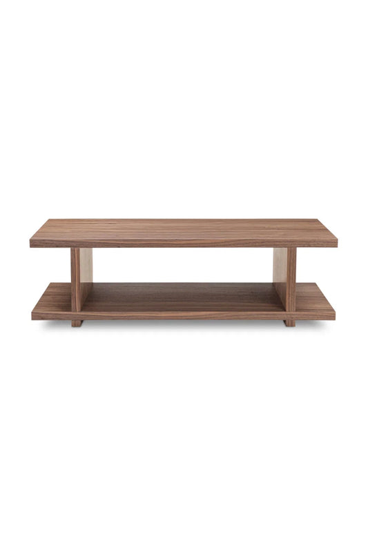 Luxury Walnut Open Storage Coffee Table Modern Italian Style for Villa