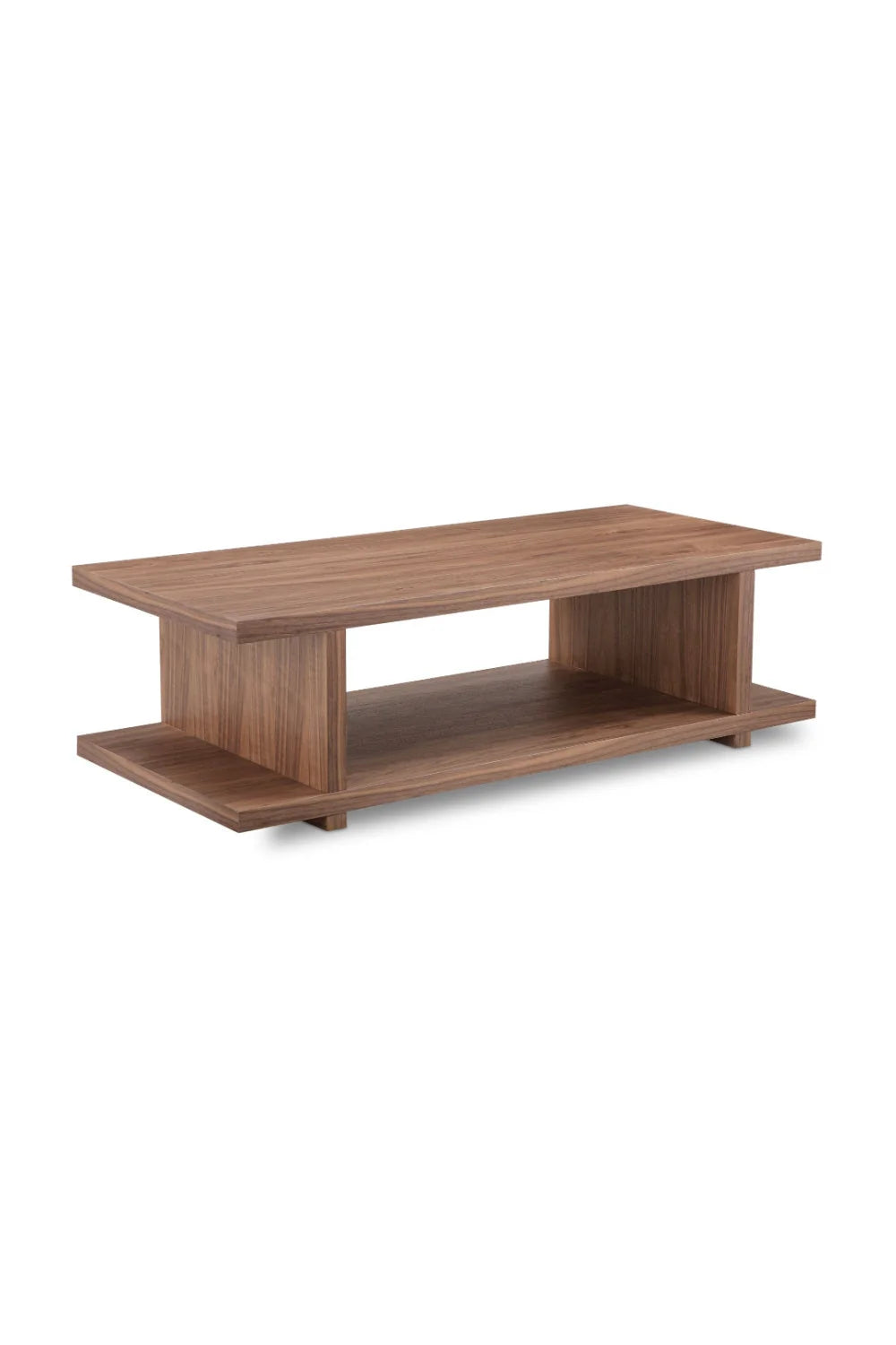 Luxury Walnut Open Storage Coffee Table Modern Italian Style for Villa