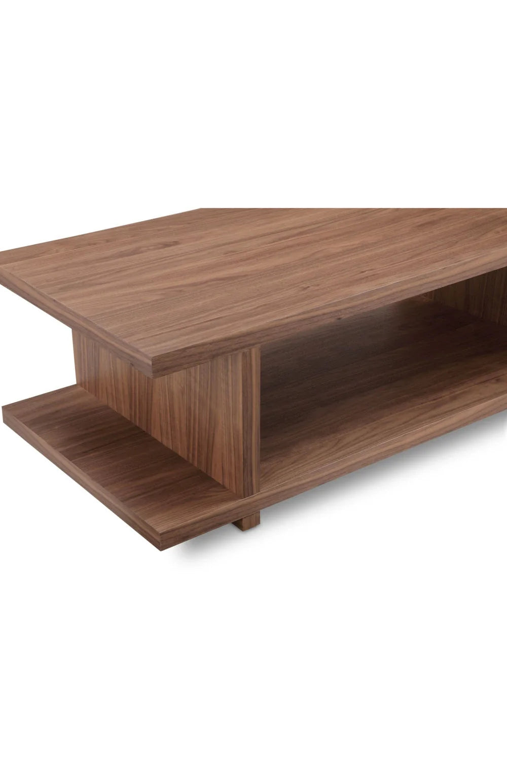 Luxury Walnut Open Storage Coffee Table Modern Italian Style for Villa