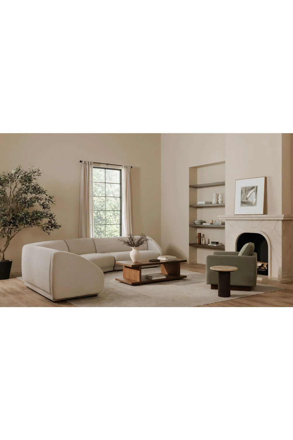 Luxury Walnut Open Storage Coffee Table Modern Italian Style for Villa