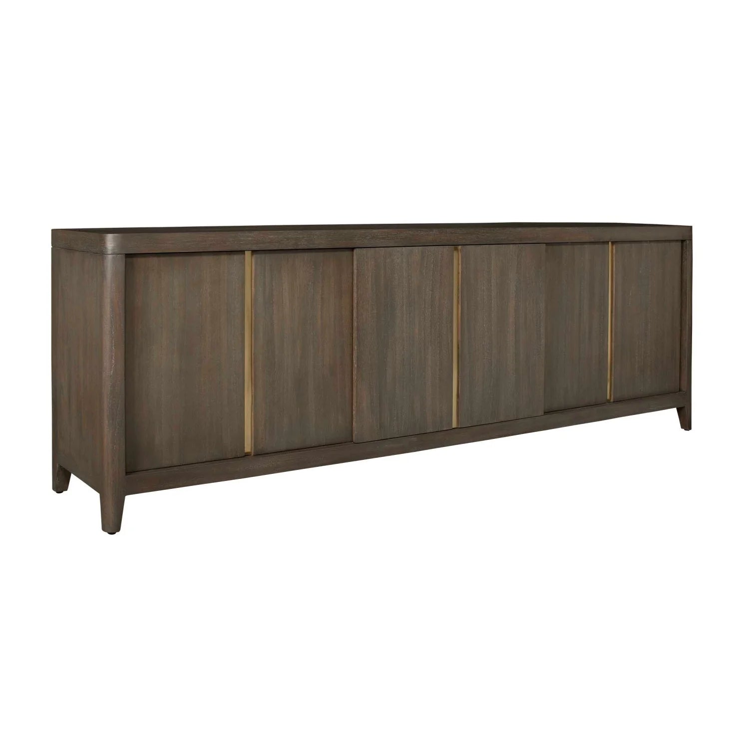 Luxury Walnut Sliding-Door Console Cabinet Modern Italian Style for Villa