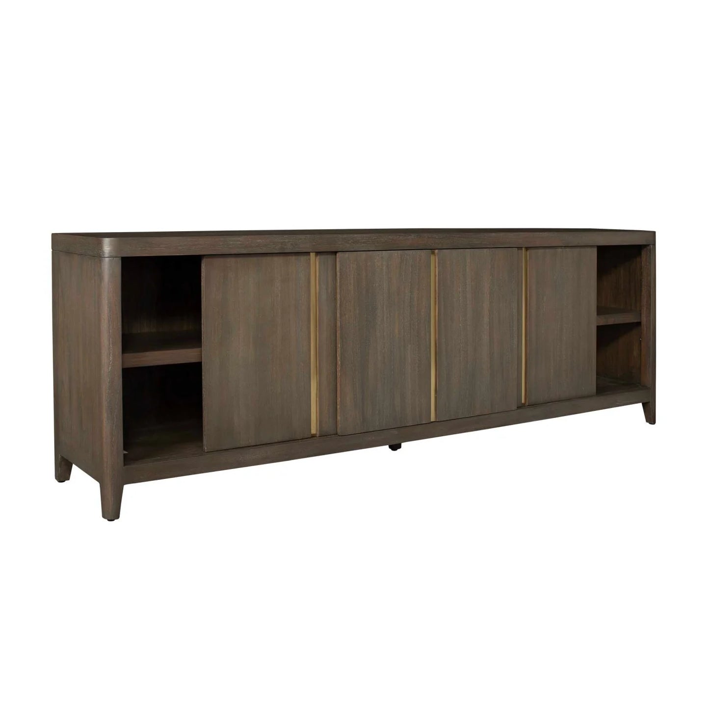 Luxury Walnut Sliding-Door Console Cabinet Modern Italian Style for Villa