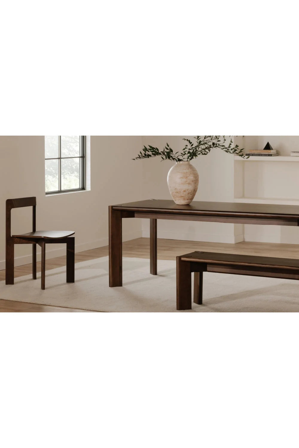 Luxury Walnut-Stained Ash Dining Table Modern Italian Style for Villa