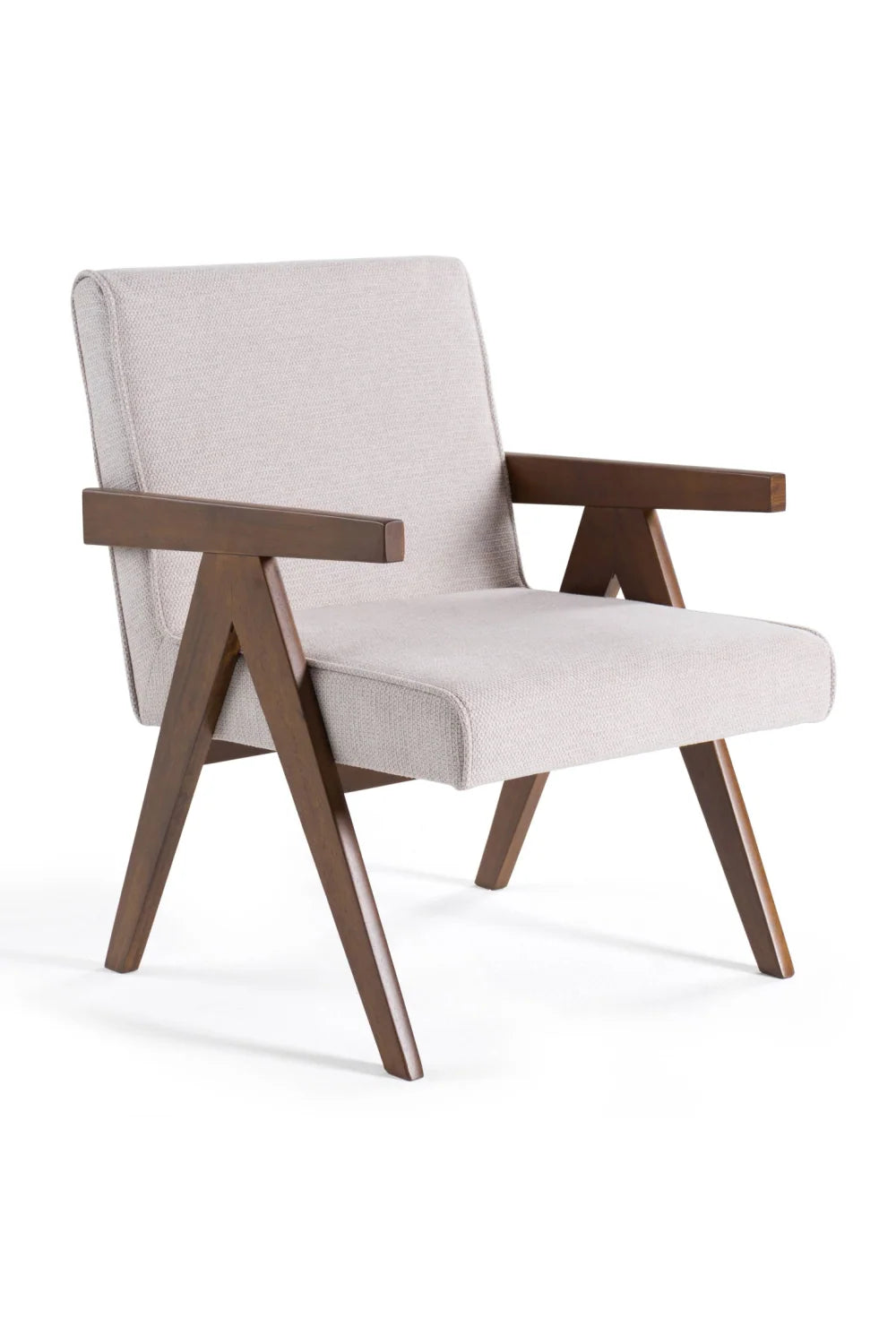 Luxury Walnut V-Leg Accent Chairs Modern Italian Style for Villa