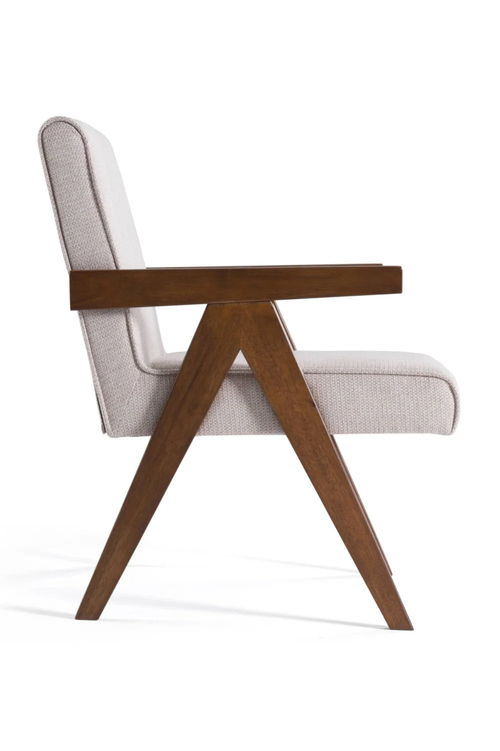 Luxury Walnut V-Leg Accent Chairs Modern Italian Style for Villa