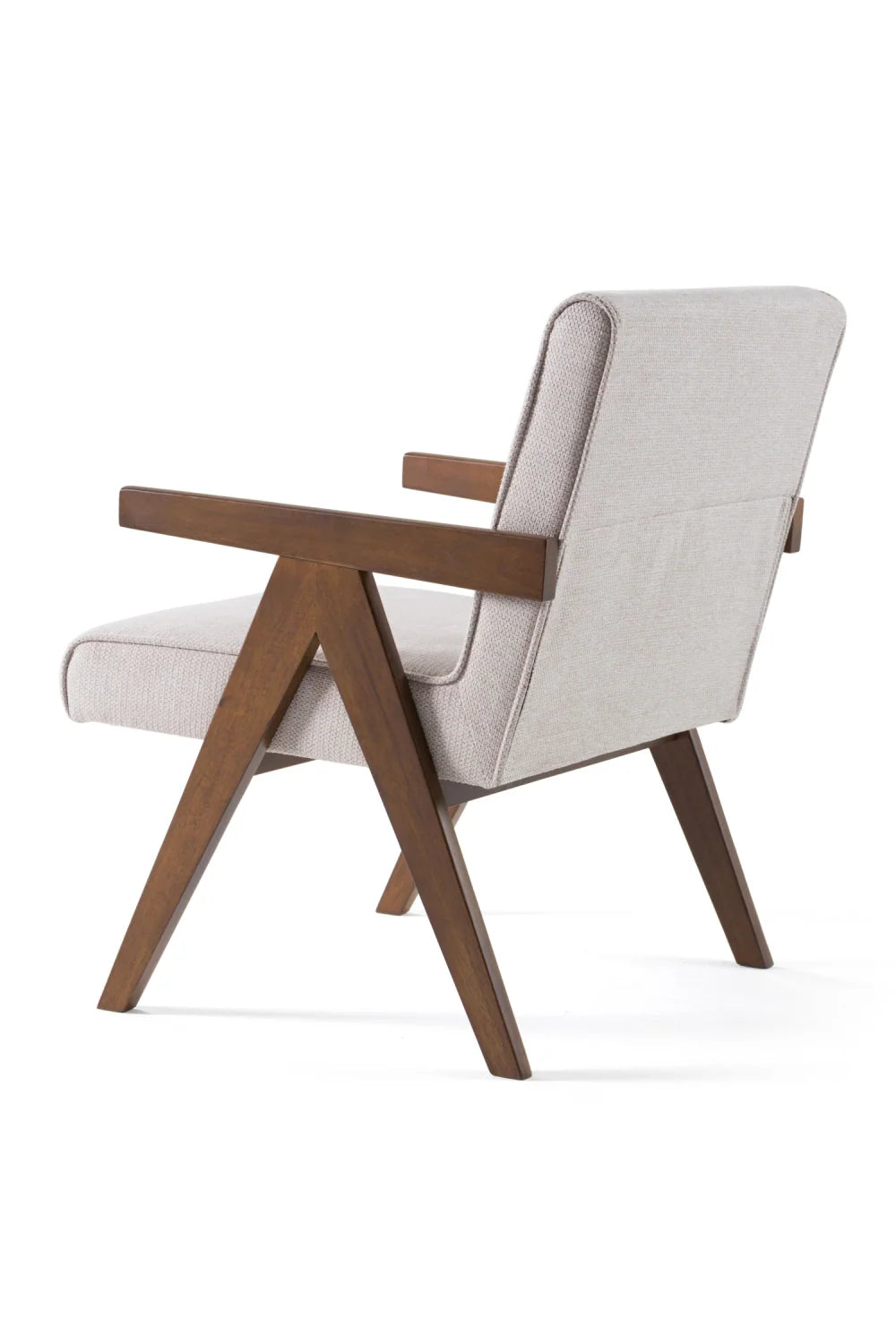 Luxury Walnut V-Leg Accent Chairs Modern Italian Style for Villa