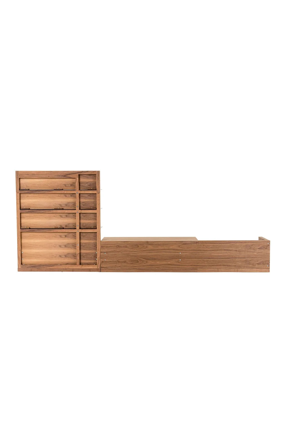 Luxury Walnut Veneer Entertainment Center Modern Italian Style for Villa