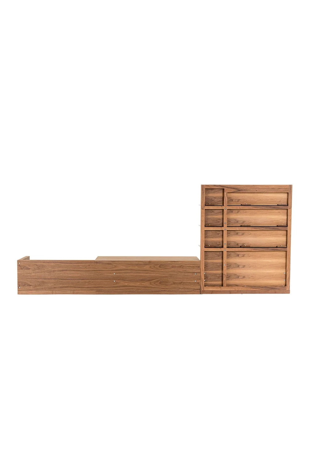 Luxury Walnut Veneer Entertainment Center Modern Italian Style for Villa