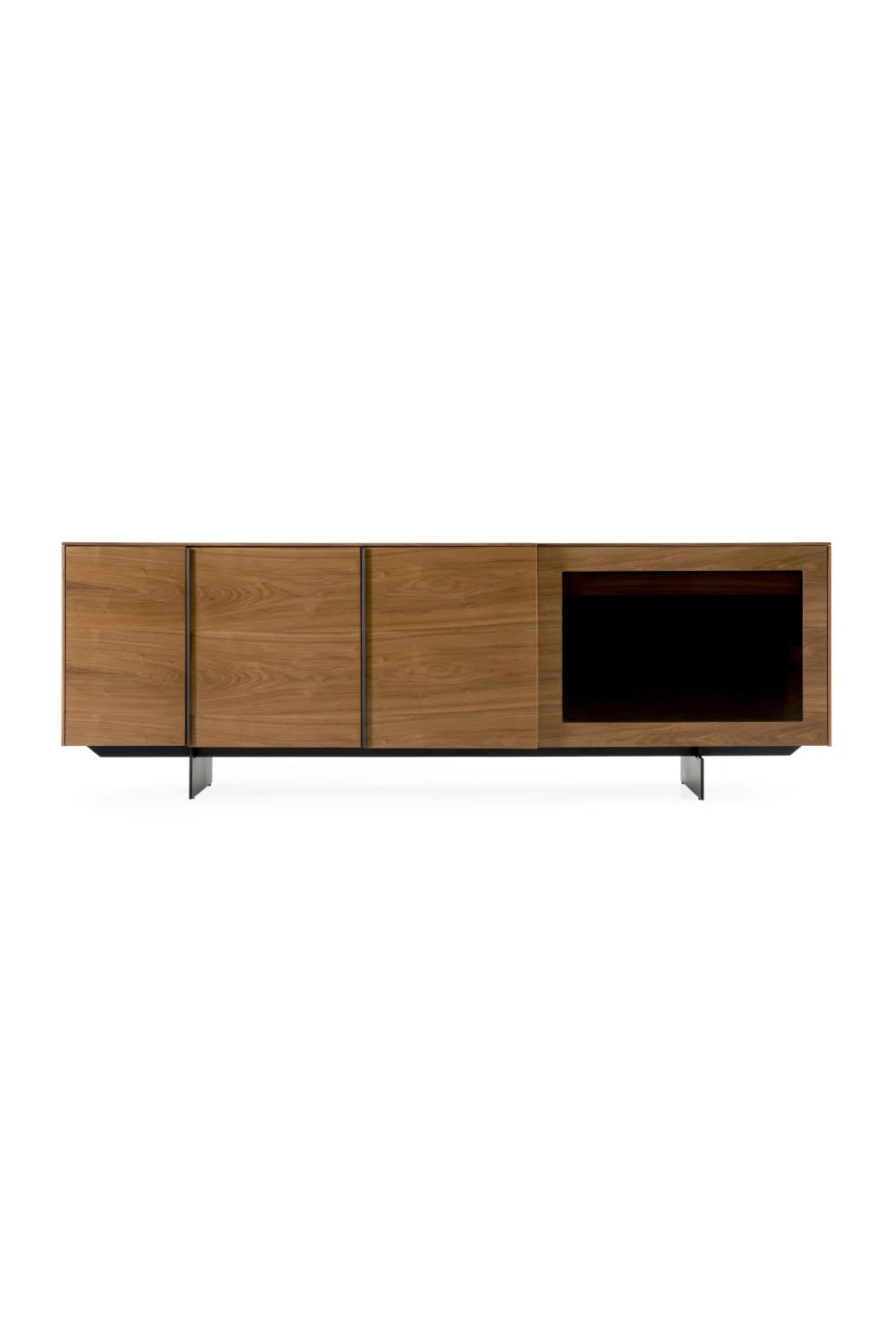 Luxury Walnut Veneer Sideboard European Style for Villa