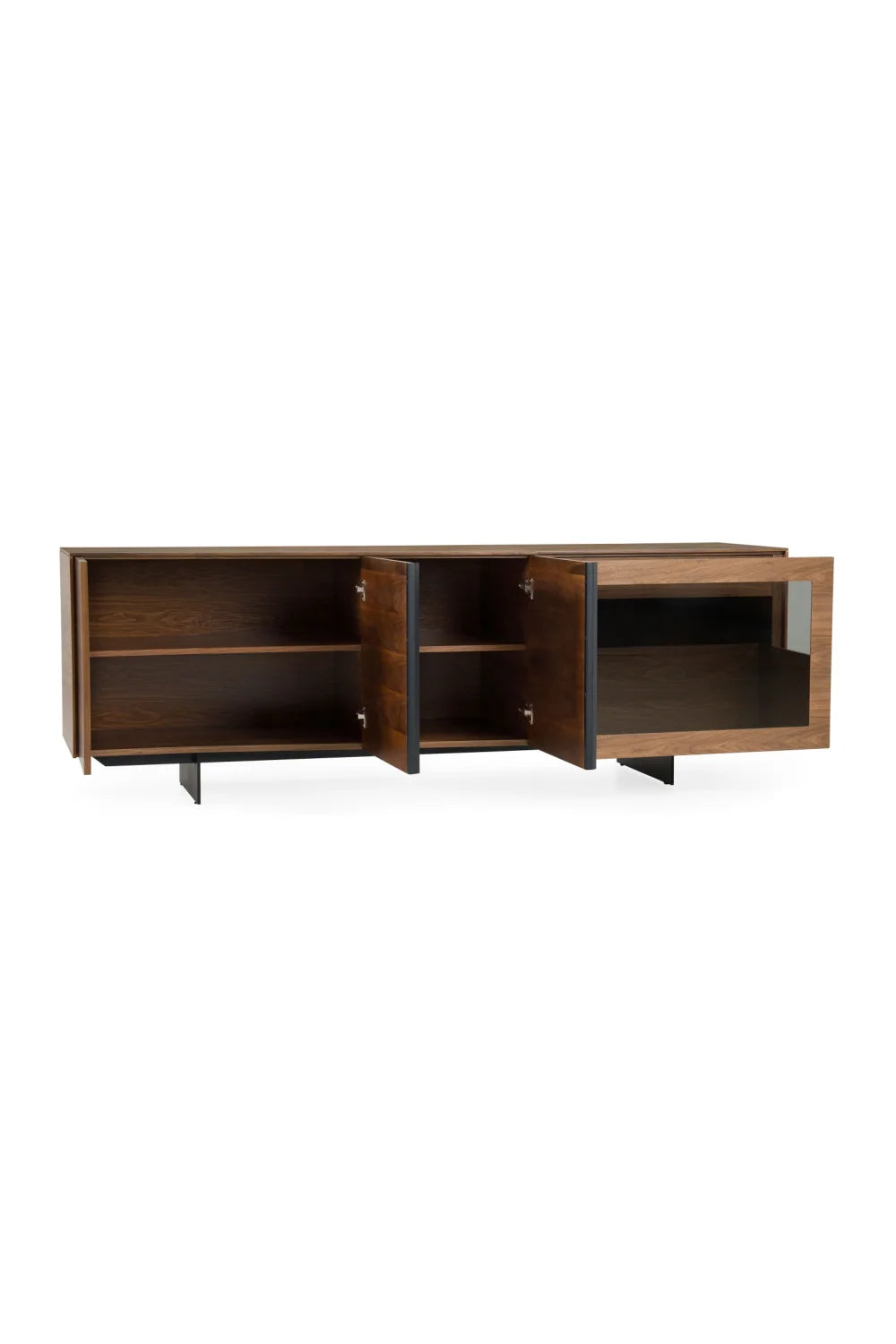 Luxury Walnut Veneer Sideboard European Style for Villa