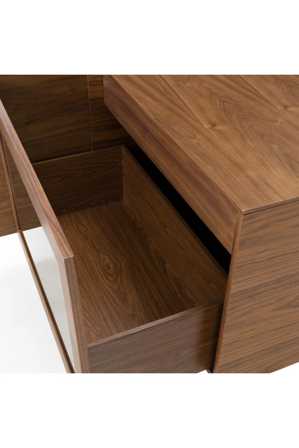 Luxury Walnut Veneer Sideboard European Style for Villa