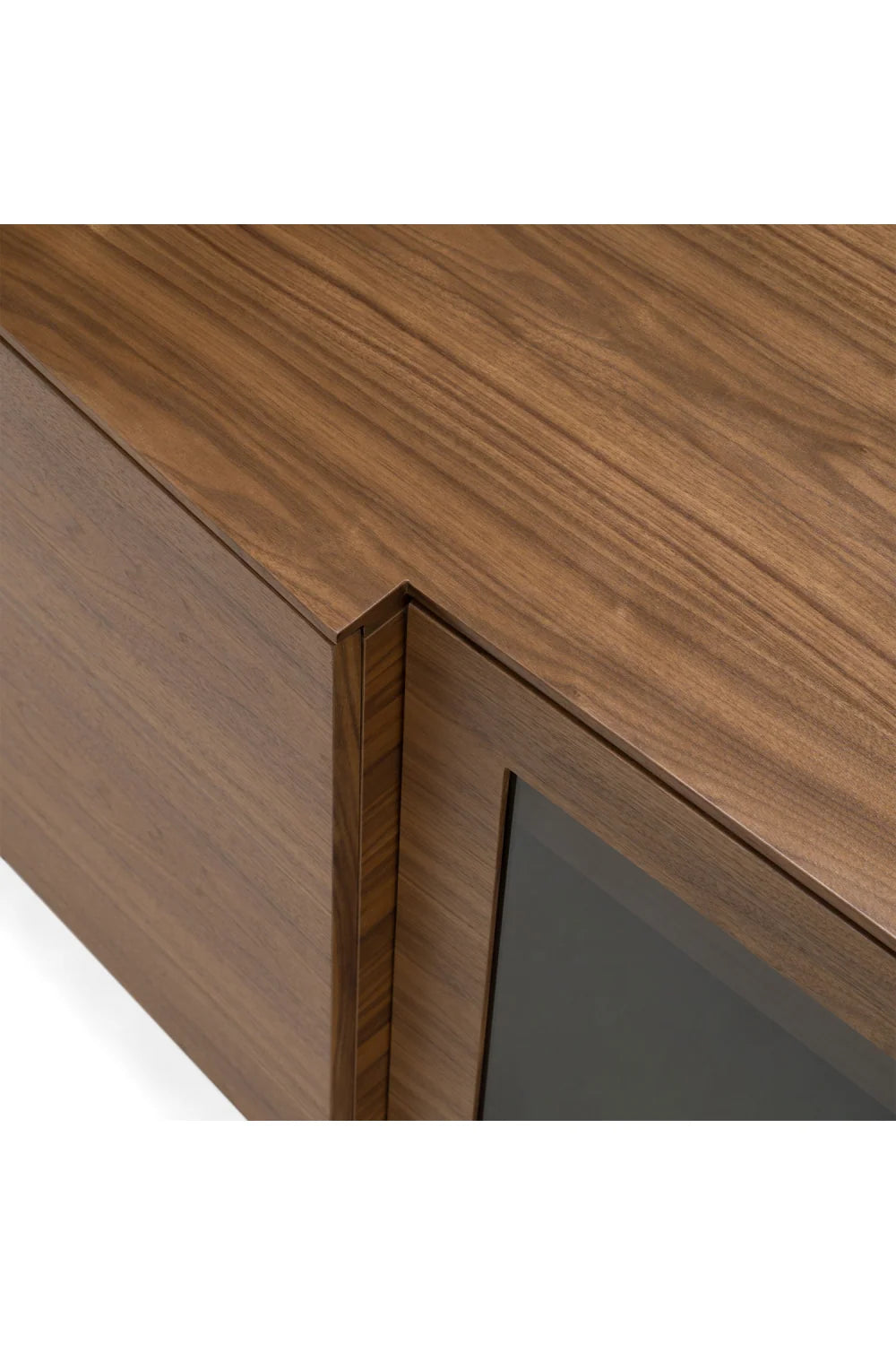 Luxury Walnut Veneer Sideboard European Style for Villa