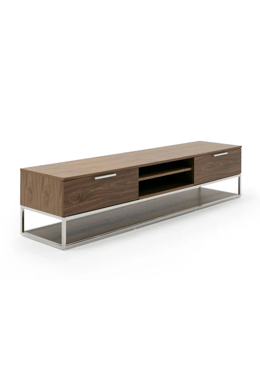 Luxury Walnut Veneer TV Stand Modern Italian Style for Villa