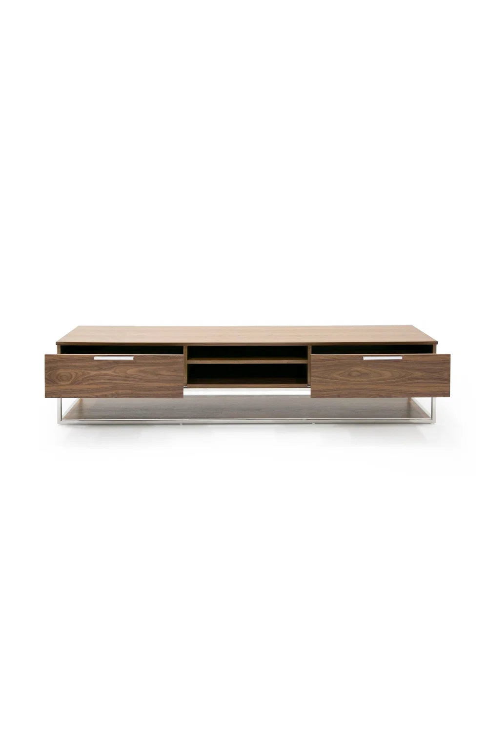 Luxury Walnut Veneer TV Stand Modern Italian Style for Villa