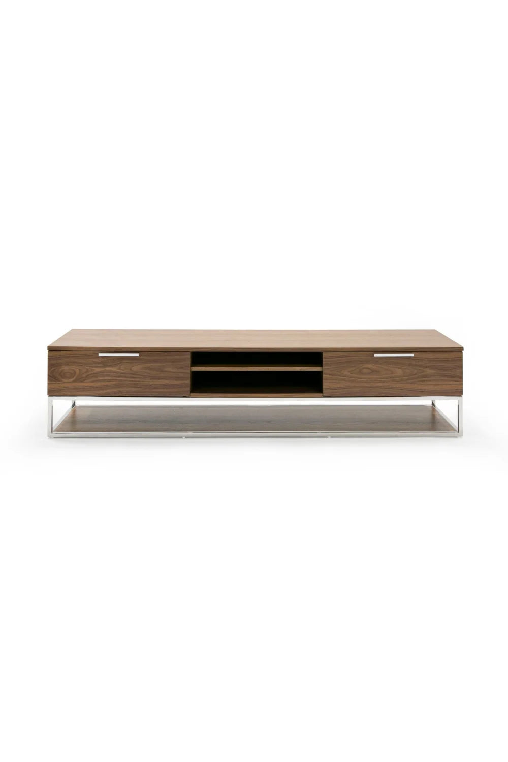 Luxury Walnut Veneer TV Stand Modern Italian Style for Villa