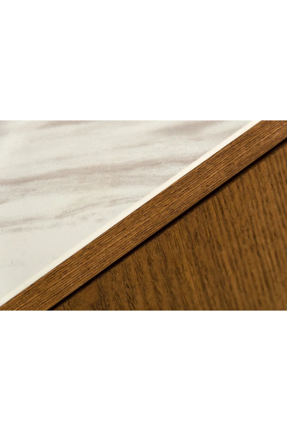 Luxury Walnut White Marble Top Sideboard European Style for Villa